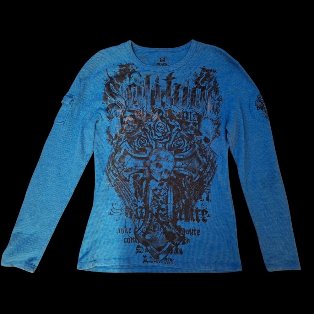 CJ Black Thermal Waffle Knit Long Sleeve Shirt